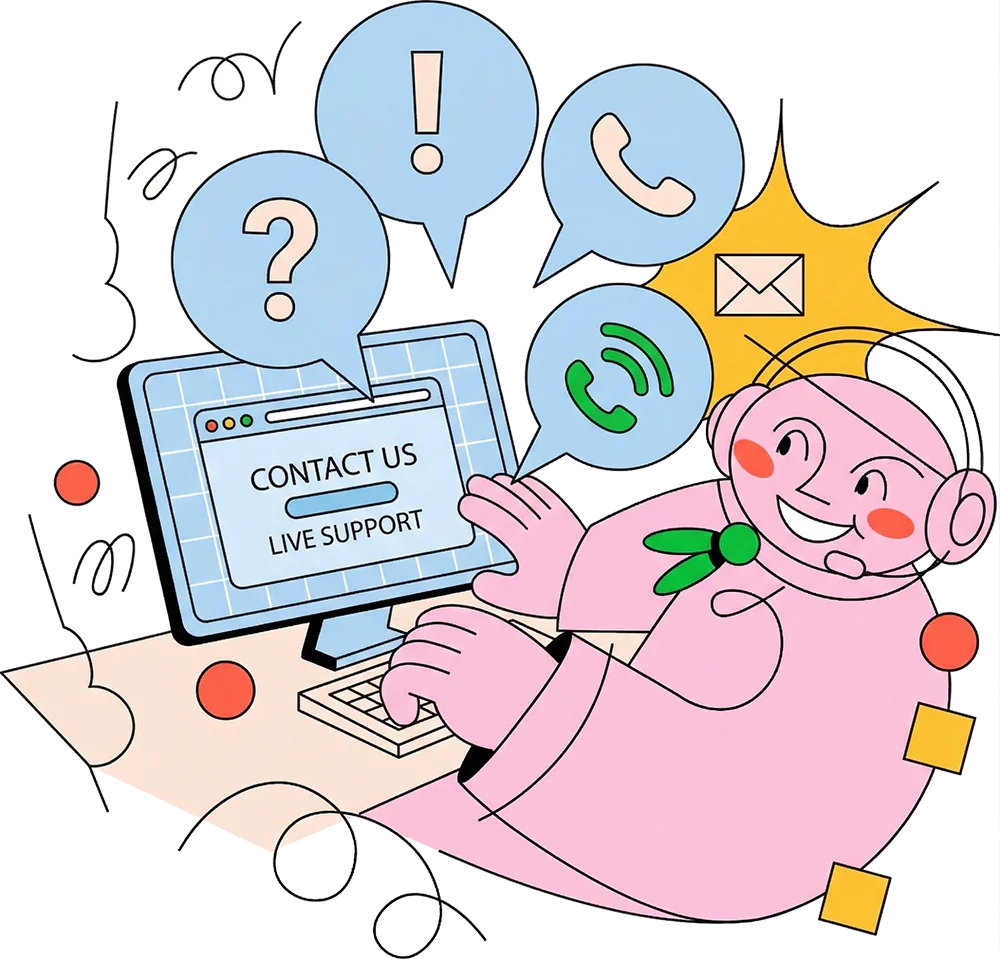 Contact support no bg